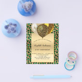 誕生日レオパード金ゴールドバルーン予算 チラシ (シングル)