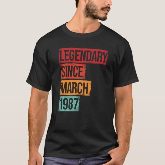 誕生日レジェンダリー1987年3月以来 Tシャツ (正面)