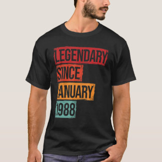誕生日レジェンダリー1988年1月以来 Tシャツ