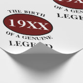 誕生日レジェンドイヤーユーモア父レッドブラックはっきりした ラッピングペーパー (角)