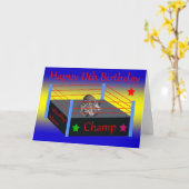 誕生日レスリンググリーティングカード カード (黄色い花)