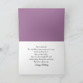 誕生日レッドチューリップ&薄紫ブーケ カード (内部)