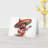 誕生日レッドチリペッパー・ギタープレーヤー カード (黄色い花)