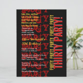 誕生日レッドモダン金ゴールドブラッグランジク大 招待状 (スタンド正面)