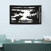 誕生日レッドライディングフードウルフブラックシルエット 横断幕 (トレードショー)