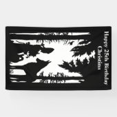 誕生日レッドライディングフードウルフブラックシルエット 横断幕 (横)