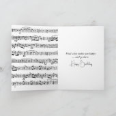 誕生日レッドワイングラスOn Music カード (内部)