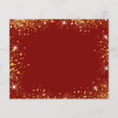 誕生日レッド金ゴールドドレスは日付カードを保存 (裏面)