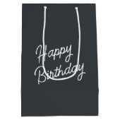 誕生日レッド(鳥)ショウジョウコウカンチョウイン樺の木ツリー ミディアムペーパーバッグ (裏面)