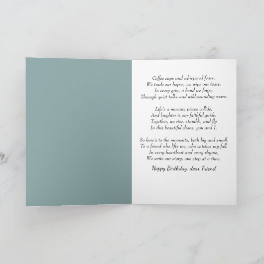 誕生日レディーモーニングコーヒー カード (内部)