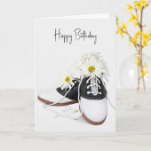 誕生日レトロサドルデイジー カード (黄色い花)