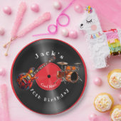 誕生日レトロビニールレコードロックミュージックギター ペーパープレート (パーティー)