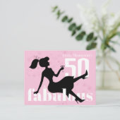 誕生日レトロ50と素晴らしいマルティニカクテル ポストカード (スタンド正面)