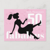 誕生日レトロ50と素晴らしいマルティニカクテル ポストカード (正面)