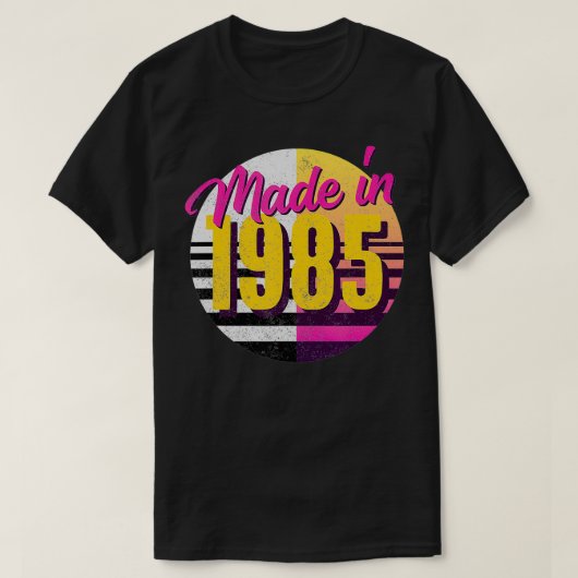 誕生日レトロ80sスタイル1985 tシャツ (デザイン正面)