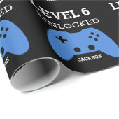 誕生日レベルアップゲーマービデオゲームパーソナライズされた ラッピングペーパー (ロールコーナー)