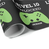 誕生日レベルアップゲーマービデオゲームパーソナライズされた ラッピングペーパー (ロールコーナー)