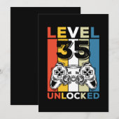 誕生日レベル35到達！ ゲーマーズヴィンテージ 35歳 招待状 (正面/裏面)