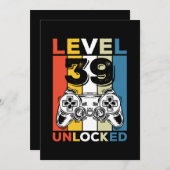 誕生日レベル39解放！ゲーミングヴィンテージ 招待状 (正面/裏面)