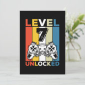 誕生日レベル7アンロック ゲームヴィンテージ 招待状 (スタンド正面)