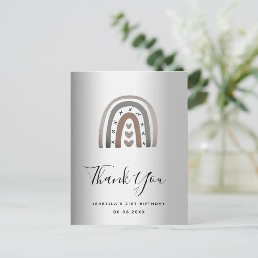 誕生日レモダンイン感謝していボー銀様 ポストカード (スタンド正面)