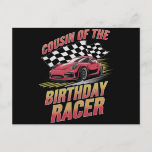 誕生日レーサーのいとこ レース家族パーティー ポストカード