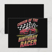 誕生日レーサーの従兄弟 レースの家族のパーティー ポストカード (正面/裏面)