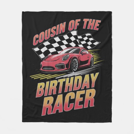 誕生日レーサーレーシングファミリーパーティーのいとこ フリースブランケット (正面)