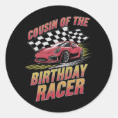 誕生日レーサーレーシングファミリーパーティーのいとこ ラウンドシール (正面)