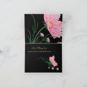 誕生日レースとブラックストライプデイジー（ピンク） カード (内部)