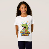 誕生日ロア カワイイ恐竜 誕生日パーティーデザイン Tシャツ (正面フル)
