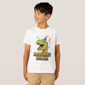 誕生日ロア カワイイ恐竜 誕生日パーティーデザイン Tシャツ (正面フル)