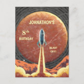 誕生日ロケット船宇宙惑星宇宙おもしろい ポストカード (正面)
