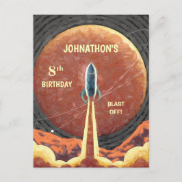 誕生日ロケット船宇宙惑星宇宙おもしろい ポストカード