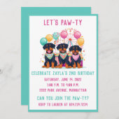 誕生日ロットワイラードッグズアットアザカーニバル 招待状 (正面/裏面)