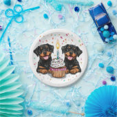 誕生日ロットワイラードッグ ペーパープレート (パーティー)