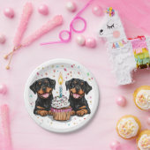 誕生日ロットワイラードッグ ペーパープレート (パーティー)