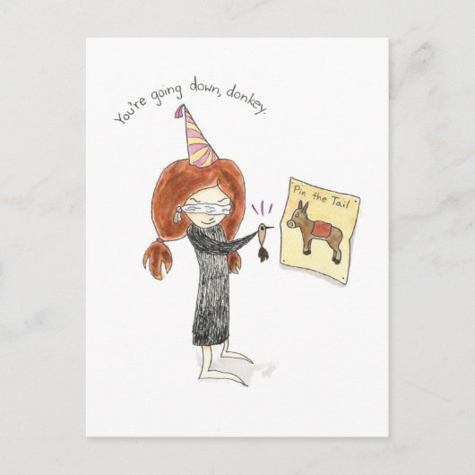 誕生日ロバ葉書 ポストカード (正面)