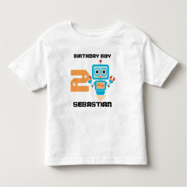 誕生日ロボット年齢Tシャツ トドラーTシャツ