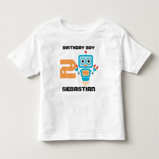誕生日ロボット年齢Tシャツ トドラーTシャツ (正面)