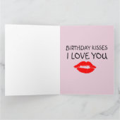 誕生日ロマンチックな唇の夫グリーティングカード カード (内部)