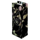 誕生日ロマンチックブラックピンククローバーフローラ ワインギフトバッグ (裏面アングル)