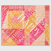 誕生日ロングネーム色ブロックの追加オレンジ色ID274 ラッピングペーパー (フラット)