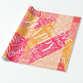 誕生日ロングネーム色ブロックの追加オレンジ色ID274 ラッピングペーパー (アンロールド)
