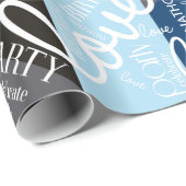 誕生日ロングネーム色ブロック青ID274の追加 ラッピングペーパー (ロールコーナー)