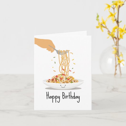 誕生日ロングライフ麺 カード (黄色い花)