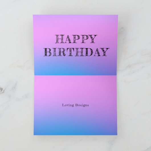 誕生日ロータスピンクブルートレインやる気を起こさせるフ カード (内部)