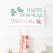 誕生日ローパーソナライズされたラスケートで滑るパステル 横断幕 (インサイチュ)