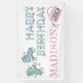 誕生日ローパーソナライズされたラスケートで滑るパステル 横断幕 (縦)