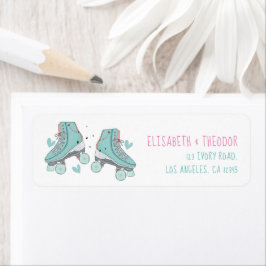 誕生日ローラスケートで滑るパステル ラベル